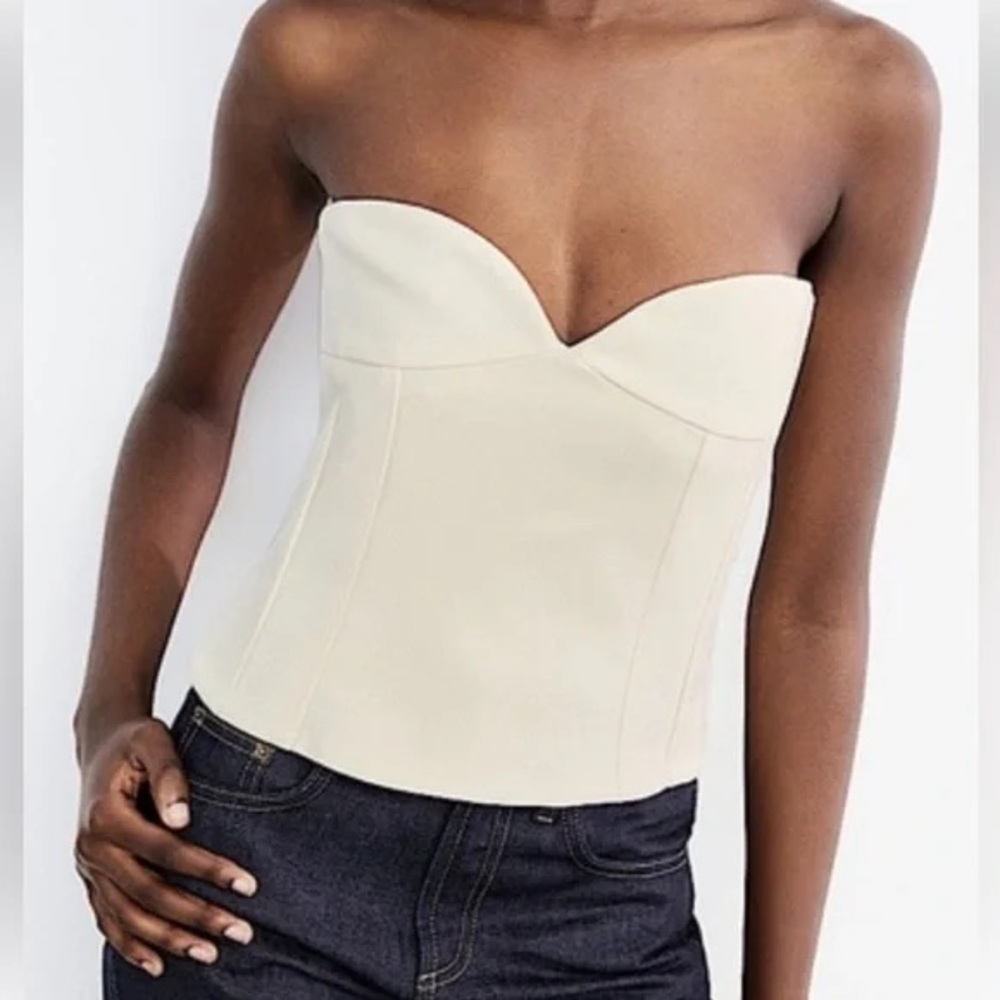Zara Cream Strapless Corset Top